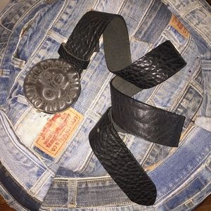 Diesel  Leather Belt Only the Brave Buckle